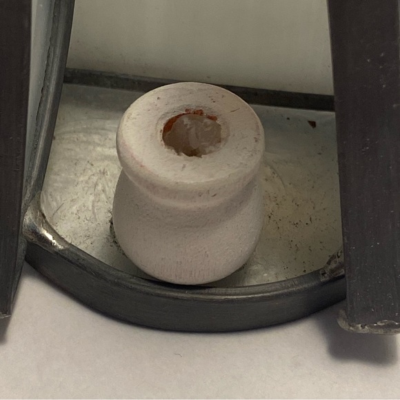 Vintage Angel Figurine White Stained Glass cooper halo art glass Sculpture - Picture 13 of 16